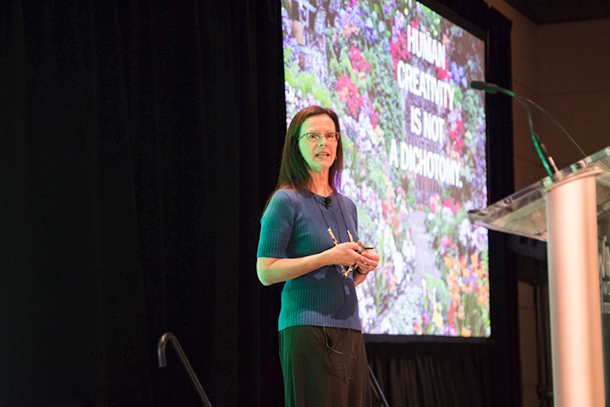 Kathryn Jablokow talking at the Women in Manufacturing annual summit