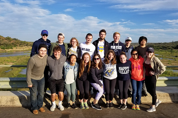 Students posing for a photo in South Africa